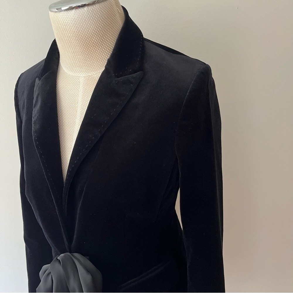 Ann Taylor Velvet Blazer 6 Black - Picture 3 of 7